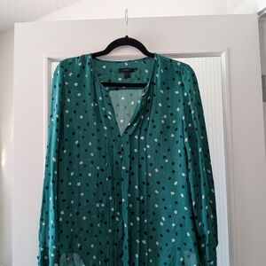 Deep Green Polka Dot Women's Top